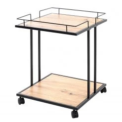 Loftscape Bout de canapé Kembs - Métal - Imitation chêne / Noir