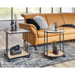 Loftscape Bout de canapé Kembs - Métal - Imitation chêne / Noir -Meubles de salon Soldes 1000300681 211015 10493400036 MOOD DETAILS P000000001000300681 mood