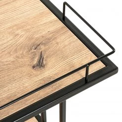 Loftscape Bout de canapé Kembs - Métal - Imitation chêne / Noir -Meubles de salon Soldes 1000300681 211015 10493400050 DETAILS P000000001000300681