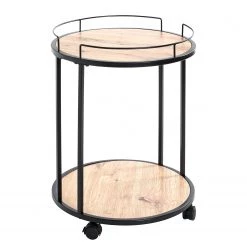 Loftscape Bout de canapé Samuro - Métal - Imitation chêne / Noir