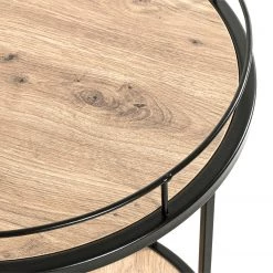 Loftscape Bout de canapé Samuro - Métal - Imitation chêne / Noir -Meubles de salon Soldes 1000300698 211015 10493600073 DETAILS P000000001000300698