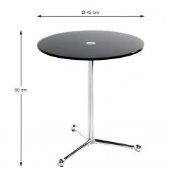 Loftscape Bout de canapé Suan - Verre / Métal - Noir / Chrome -Meubles de salon Soldes 1000300701 211015 104937000554 SKETCH DETAILS P000000001000300701 sketch