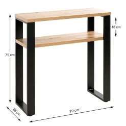 Red Living Console Salcha - Métal - Imitation chêne / Noir -Meubles de salon Soldes 1000300704 211015 104938000572 SKETCH DETAILS P000000001000300704 sketch