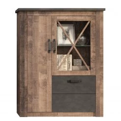 Trendteam Ensemble meubles TV Georgia (4 éléments) - Gris foncé / Imitation chêne rustique -Meubles de salon Soldes 1000300851 211015 12543700092 DETAILS P000000001000300851