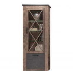 Trendteam Ensemble meubles TV Georgia (4 éléments) - Gris foncé / Imitation chêne rustique -Meubles de salon Soldes 1000300851 211015 12543700094 DETAILS P000000001000300851