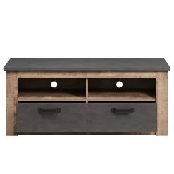 Trendteam Ensemble meubles TV Georgia (4 éléments) - Gris foncé / Imitation chêne rustique -Meubles de salon Soldes 1000300851 211015 125439000129 DETAILS P000000001000300851