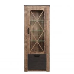 Trendteam Ensemble meubles TV Georgia (4 éléments) - Gris foncé / Imitation chêne rustique -Meubles de salon Soldes 1000300851 211015 125440000121 DETAILS P000000001000300851