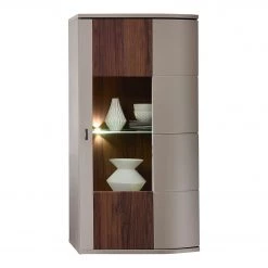 Loftscape Vitrine murale Saida - Avec éclairage - Cachemire / Imitation noyer