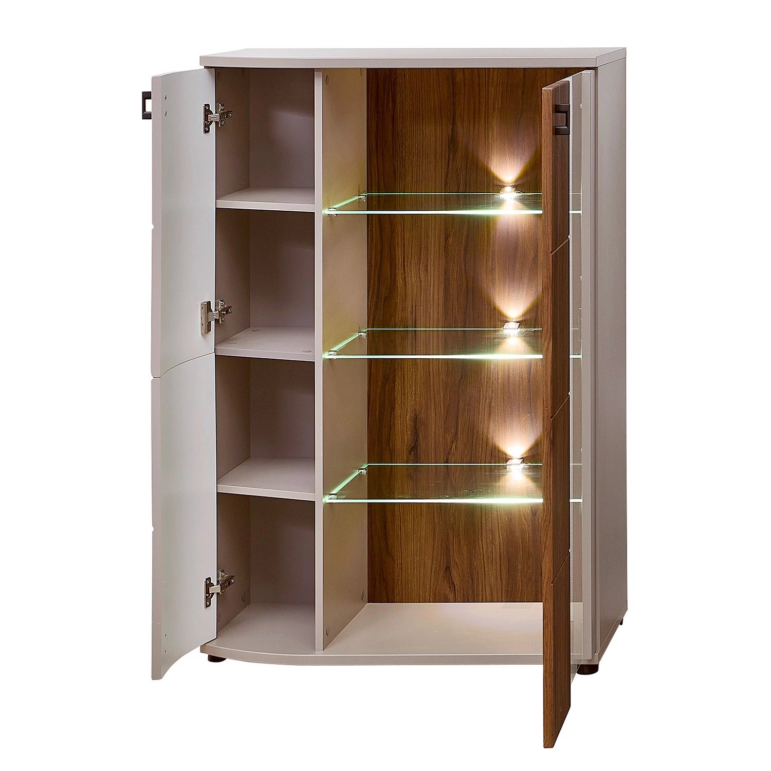 Loftscape Buffet haut Saida I - Avec éclairage - Cachemire / Imitation noyer 8 Loftscape Buffet haut Saida I - Avec éclairage - Cachemire / Imitation noyer – Image 6