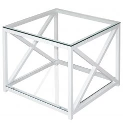 Loftscape Bout de canapé Empesos - Verre / Métal - Blanc