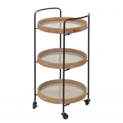 Red Living Desserte Gadeby - Métal - Imitation chêne / Noir