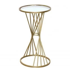 Red Living Bout de canapé Collyer - Verre / Métal - Doré