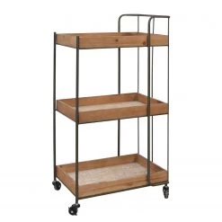 Red Living Desserte Neptun - Métal - Imitation chêne / Noir -Meubles de salon Soldes 1000304122 211027 13422500074 DETAILS P000000001000304122