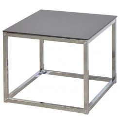 Loftscape Bout de canapé Dorfen - Verre / Métal - Noir / Chrome