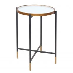 Loftscape Bout de canapé Monaco - Verre / Métal - Noir / Doré