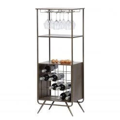 Red Living Range-bouteilles Clubster - Métal - Gris antique -Meubles de salon Soldes 1000304156 211029 12341200086 DETAILS P000000001000304156