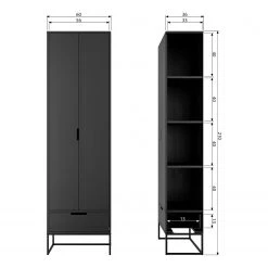 Red Living Armoire d’entrée Cobar - Frêne massif - Frêne noir 17 Red Living Armoire d’entrée Cobar - Frêne massif - Frêne noir -Meubles de salon Soldes 1000304181 211029 12341600724 SKETCH DETAILS P000000001000304181 sketch