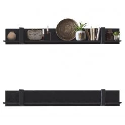 Red Living Étagère murale Norddal - Noir - Largeur : 180 cm 14 Red Living Étagère murale Norddal - Noir - Largeur : 180 cm -Meubles de salon Soldes 1000304803 211027 10484000061 DETAILS P000000001000304803