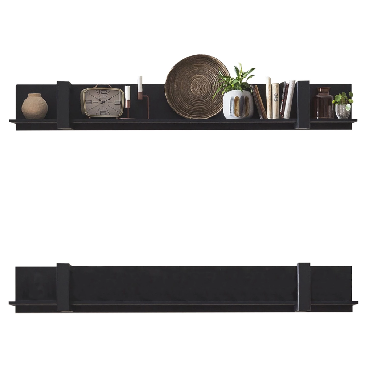 Red Living Étagère murale Norddal - Noir - Largeur : 180 cm 8 Red Living Étagère murale Norddal - Noir - Largeur : 180 cm – Image 6