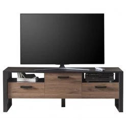 Red Living Meuble TV Norddal I - Imitation noyer / Noir