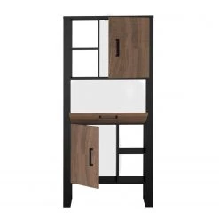 Red Living Étagère Norddal II - Imitation noyer / Noir -Meubles de salon Soldes 1000304808 211027 10494600077 DETAILS P000000001000304808