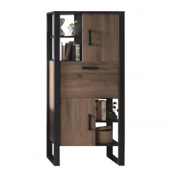 Red Living Étagère Norddal II - Imitation noyer / Noir -Meubles de salon Soldes 1000304808 211027 10494600099 DETAILS P000000001000304808