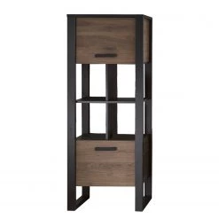 Red Living Étagère Norddal III - Imitation noyer / Noir