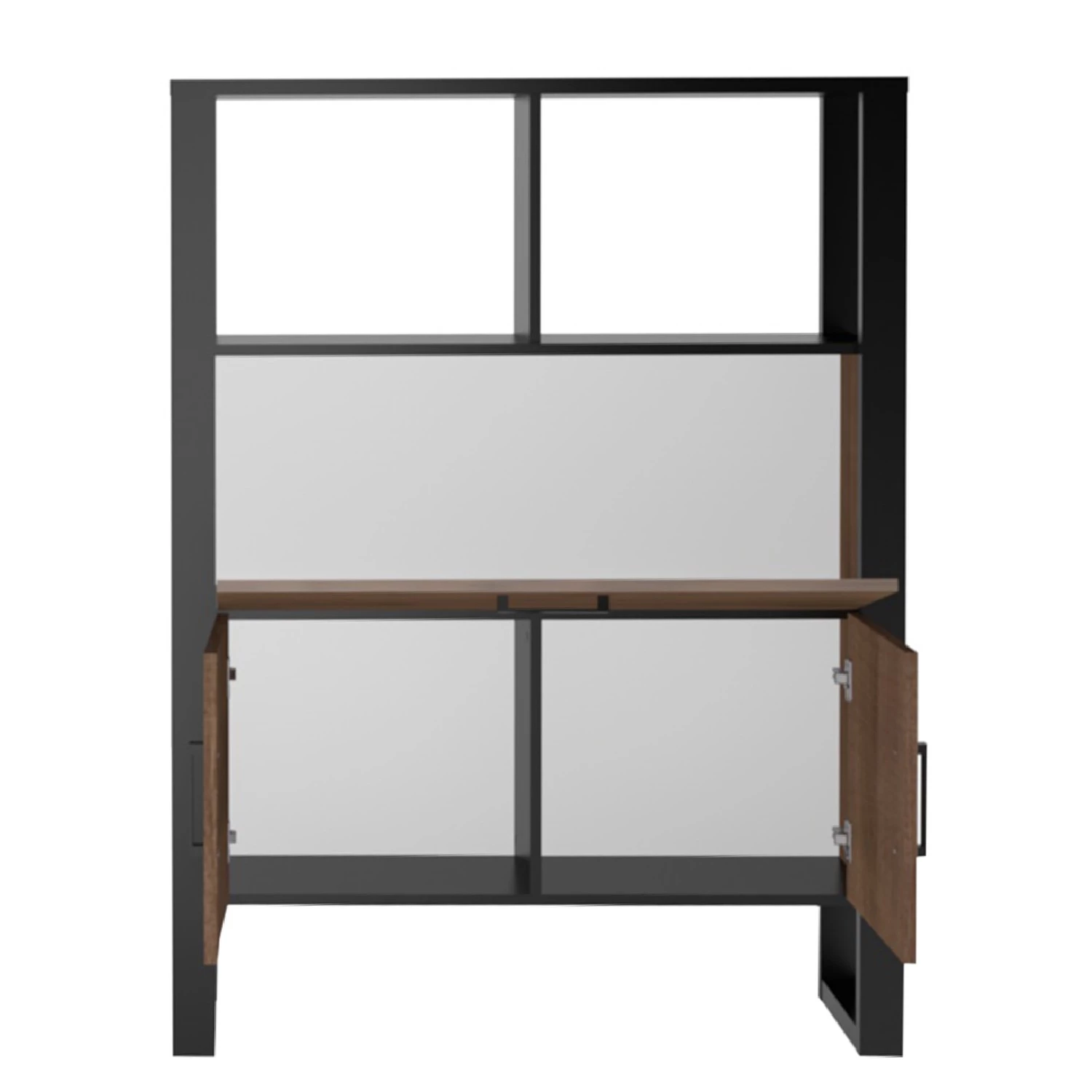 Red Living Buffet haut Norddal - Imitation noyer / Noir 7 Red Living Buffet haut Norddal - Imitation noyer / Noir – Image 5