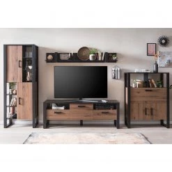 Red Living Étagère Norddal I - Imitation noyer / Noir -Meubles de salon Soldes 1000304812 211101 07584900035 MOOD DETAILS P000000001000304812 mood