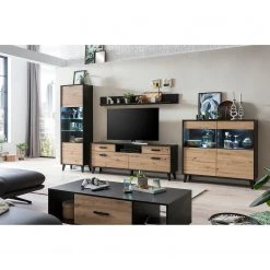 Norrwood Commode Argenteuil II - Imitation chêne artisan / Noir -Meubles de salon Soldes 1000304816 211118 07222500031 MOOD DETAILS P000000001000304816 mood