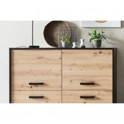 Norrwood Buffet haut Argenteuil - Imitation chêne artisan / Noir -Meubles de salon Soldes 1000304818 211027 10514000175 DETAILS P000000001000304818