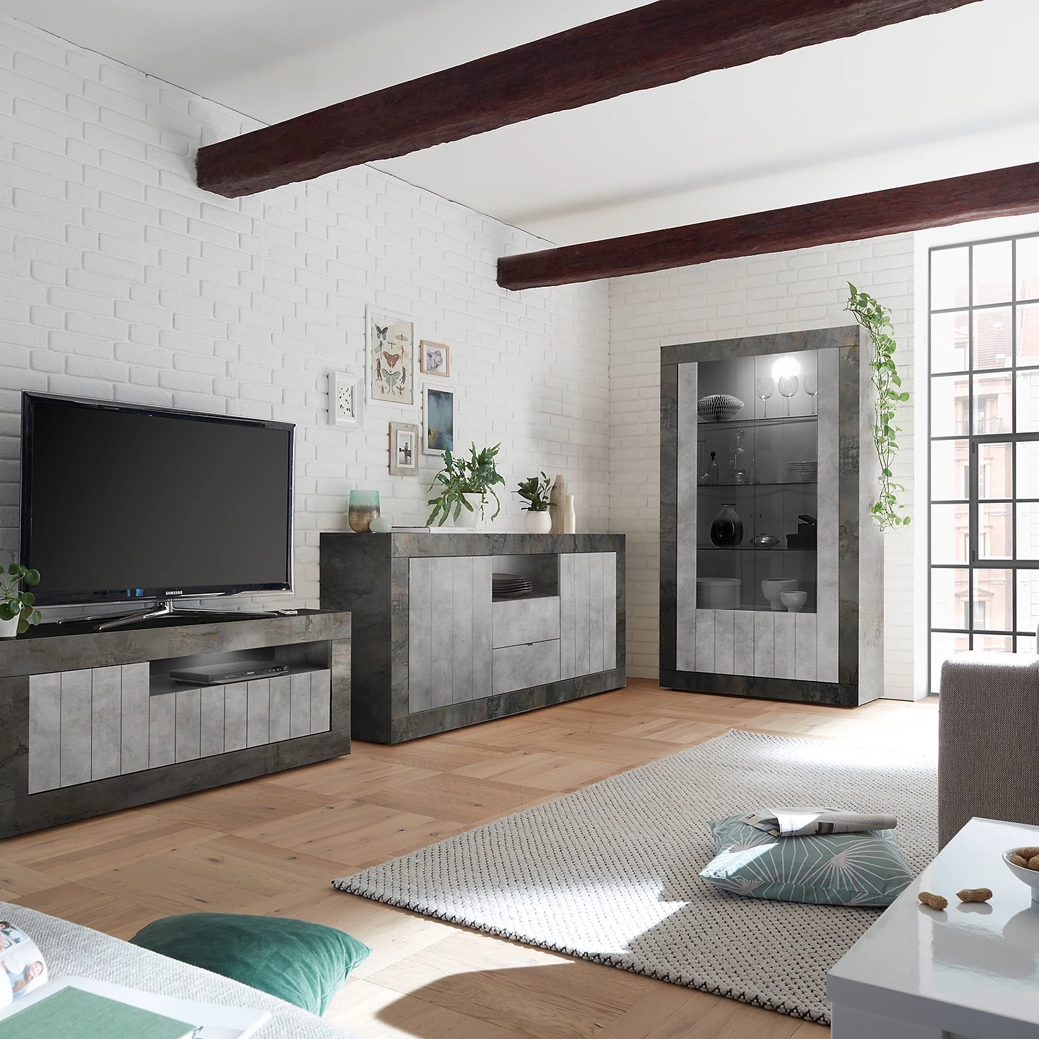 LC Spa Vitrine Urbino - Gris clair / Gris foncé 4 LC Spa Vitrine Urbino - Gris clair / Gris foncé – Image 2