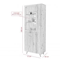 Ars Natura Vitrine Dorchester - Imitation chêne artisan -Meubles de salon Soldes 1000309599 211118 065805000517 SKETCH DETAILS P000000001000309599 sketch