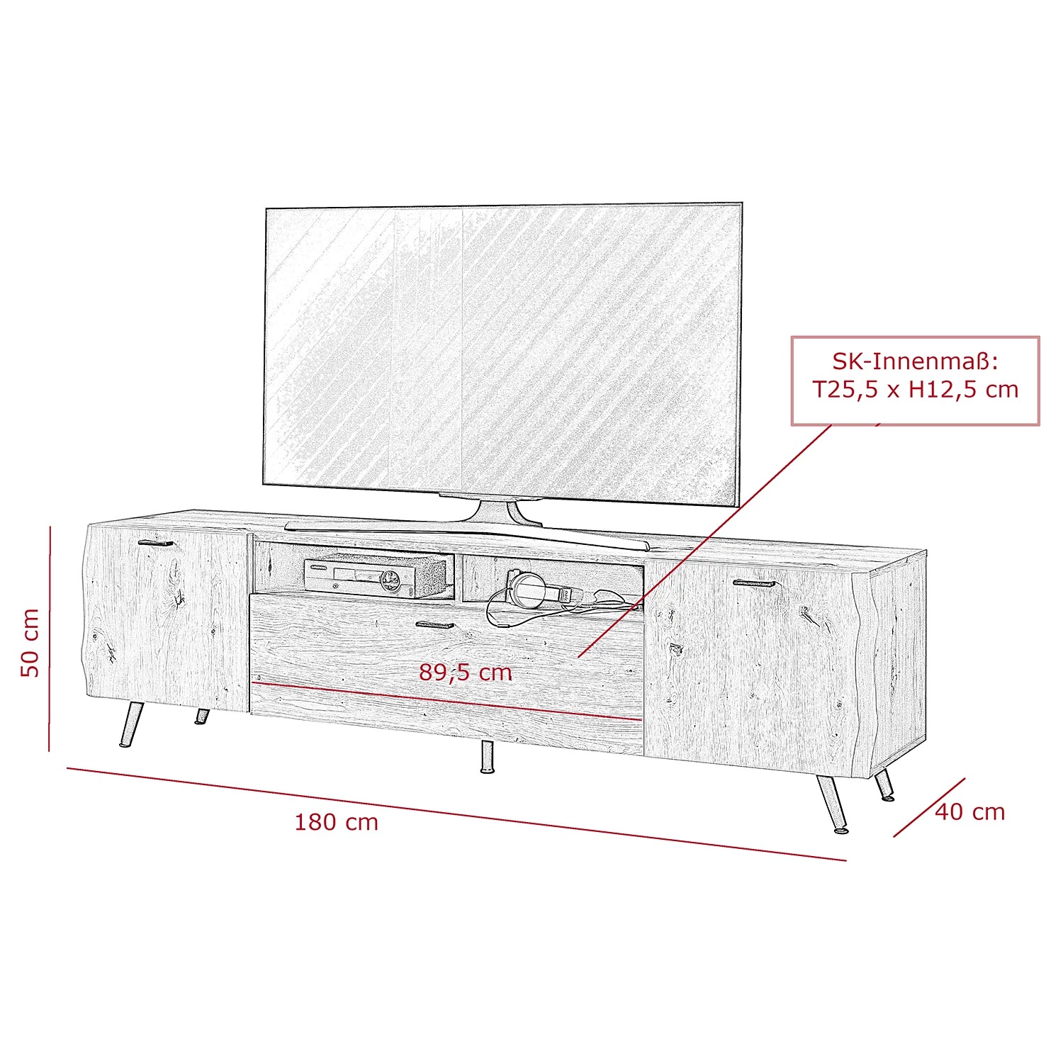 Ars Natura Meuble TV Dorchester - Imitation chêne artisan 8 Ars Natura Meuble TV Dorchester - Imitation chêne artisan – Image 6