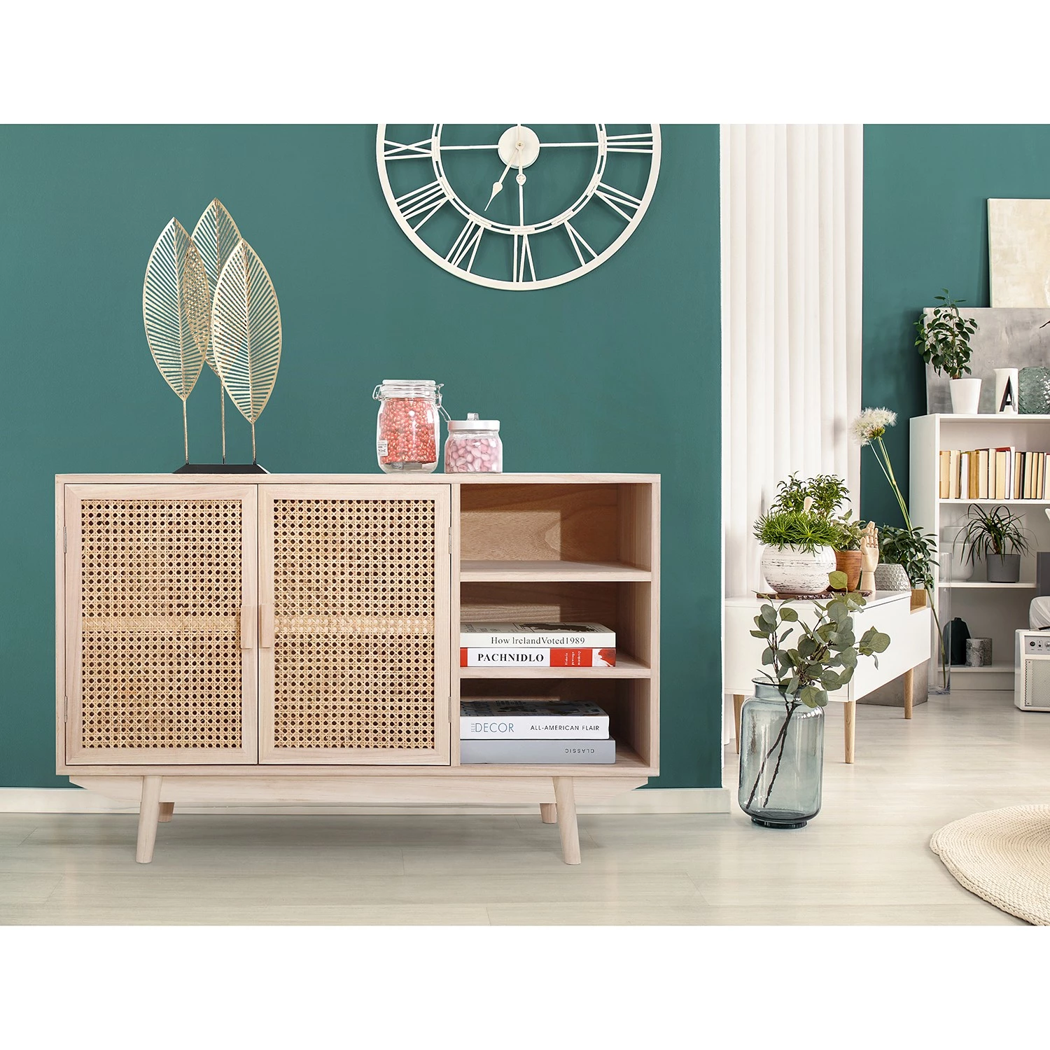 Norrwood Buffet Pini II - Cannage / Placage en bois véritable - Naturel / Paulownia 4 Norrwood Buffet Pini II - Cannage / Placage en bois véritable - Naturel / Paulownia – Image 2