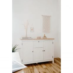 Ridgevalley Buffet Bombita III - Blanc / Imitation chêne artisan -Meubles de salon Soldes 1000310613 211118 06055600057 MOOD DETAILS P000000001000310613 mood