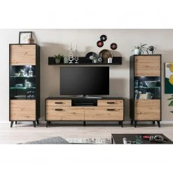 Norrwood Ensemble meubles TV Argenteuil I (4 él.) - Imitation chêne artisan / Noir