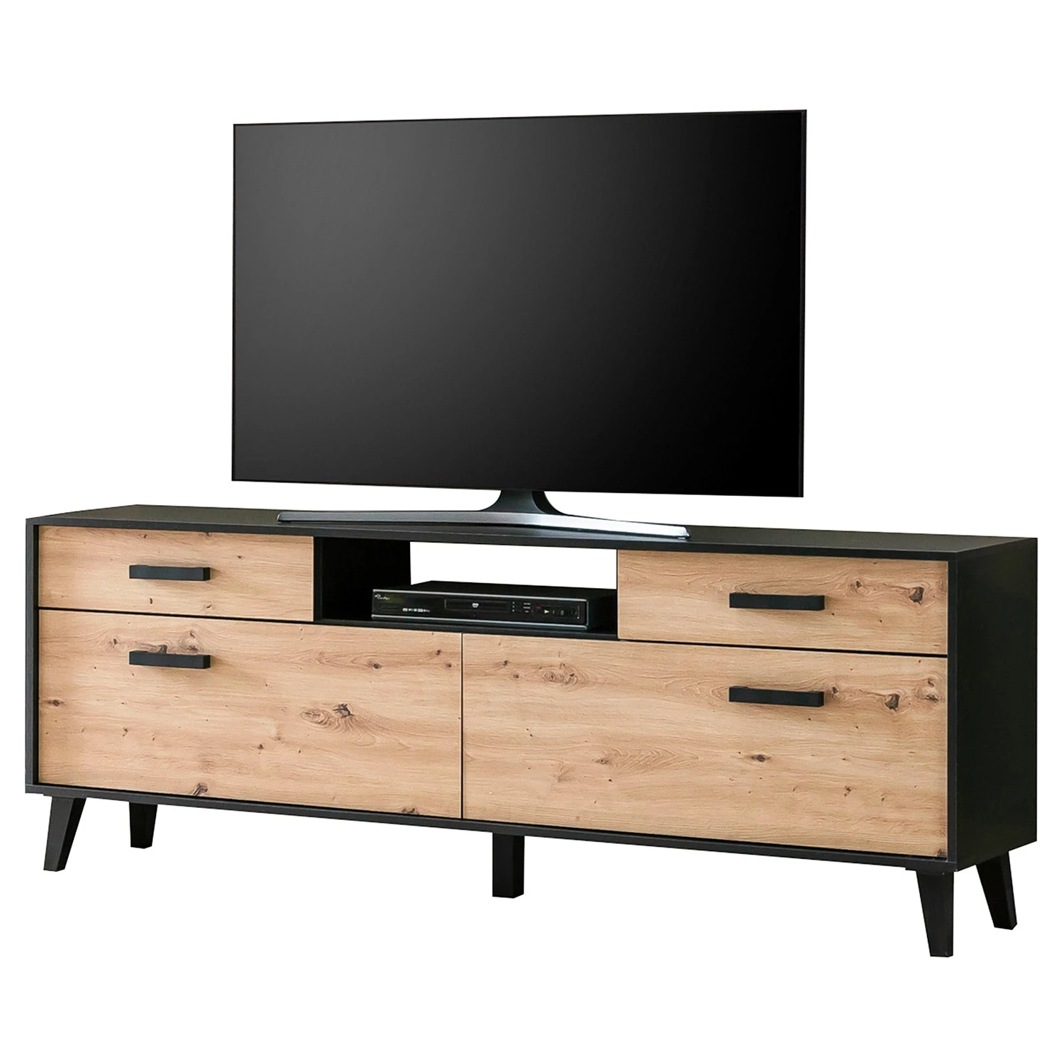 Norrwood Ensemble meubles TV Argenteuil I (4 él.) - Imitation chêne artisan / Noir 9 Norrwood Ensemble meubles TV Argenteuil I (4 él.) - Imitation chêne artisan / Noir – Image 7