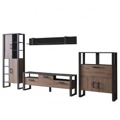 Red Living Ensemble meubles TV Norddal II (4 élém.) - Imitation noyer / Noir -Meubles de salon Soldes 1000310666 211125 14544500070 DETAILS P000000001000310666