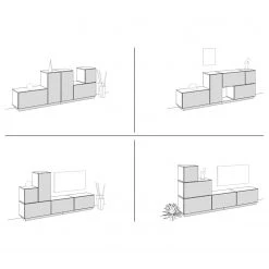 Now! by hülsta Ensemble now to go colour II (5 élém.) - Rubin brillant / Gris diamant -Meubles de salon Soldes 1000311312 211201 144910001114 SKETCH DETAILS P000000001000311312 sketch