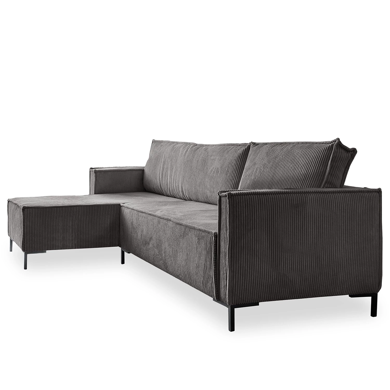 Loftscape Canapé d’angle Maura - Velours côtelé - Velours côtelé Poppy: Gris - Sans repose-pieds 3 Loftscape Canapé d’angle Maura - Velours côtelé - Velours côtelé Poppy: Gris - Sans repose-pieds