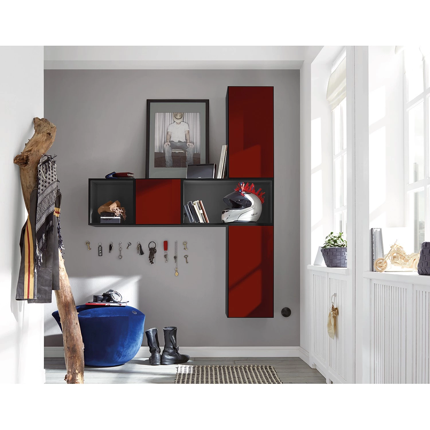 Now! by hülsta Ensemble d’entrée Now to go (5 éléments) - Rubin brillant / Gris diamant 3 Now! by hülsta Ensemble d’entrée Now to go (5 éléments) - Rubin brillant / Gris diamant – Image 2