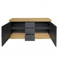 Ridgevalley Ensemble meubles TV Maiossa I (3 élém.) - Anthracite / Imitation chêne -Meubles de salon Soldes 1000312385 211130 133243000039 DETAILS P000000001000312385