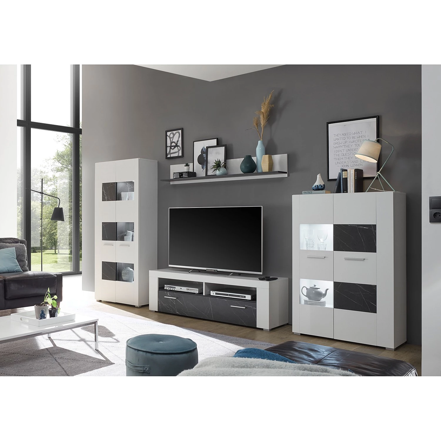 Loftscape Ensemble meubles TV Mantador I (4 él.) - Blanc 4 Loftscape Ensemble meubles TV Mantador I (4 él.) - Blanc – Image 2