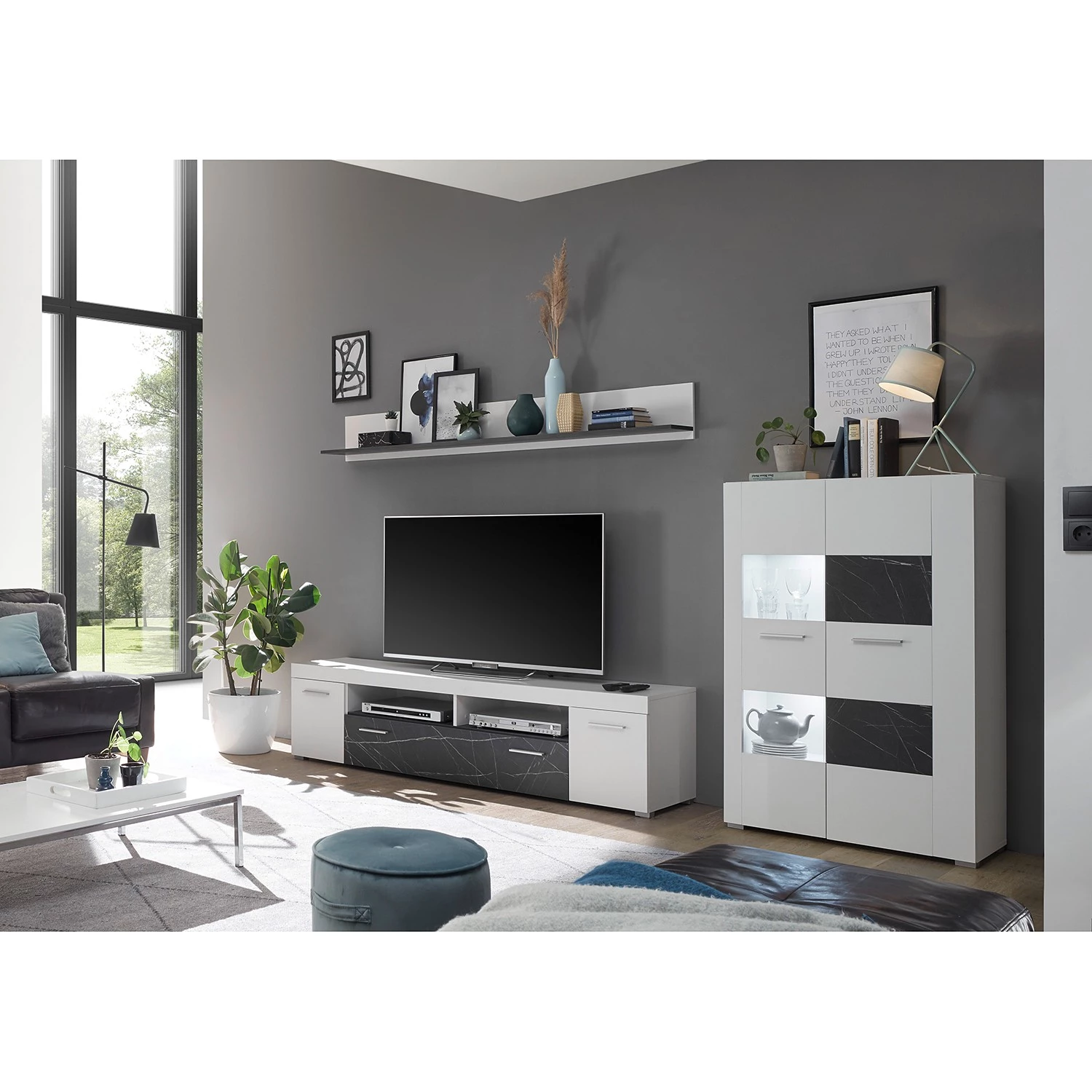 Loftscape Ensemble meubles TV Mantador II (3 él.) - Blanc 4 Loftscape Ensemble meubles TV Mantador II (3 él.) - Blanc – Image 2