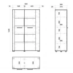 Loftscape Buffet haut Mantador - Gris 25 Loftscape Buffet haut Mantador - Gris -Meubles de salon Soldes 1000312624 211216 12071300602 SKETCH DETAILS P000000001000312624 sketch