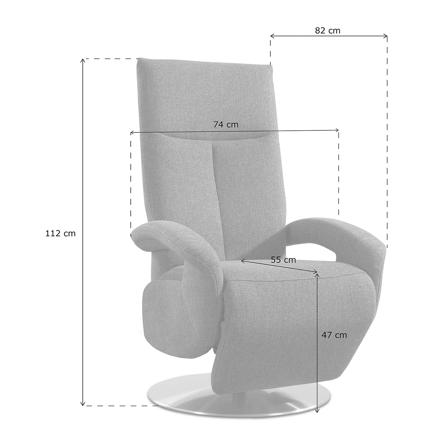 Loftscape Fauteuil relax Leesburg - Tissu Amra: Anthracite - Fonction relaxation - Sans aide au redressement - Réglage électrique : 2 moteurs avec câble 14 Loftscape Fauteuil relax Leesburg - Tissu Amra: Anthracite - Fonction relaxation - Sans aide au redressement - Réglage électrique : 2 moteurs avec câble – Image 12