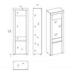 Loftscape Ensemble meubles TV Stonda VI (4 élém.) - Anthracite -Meubles de salon Soldes 1000314602 211209 12532500811 SKETCH DETAILS P000000001000314602 sketch