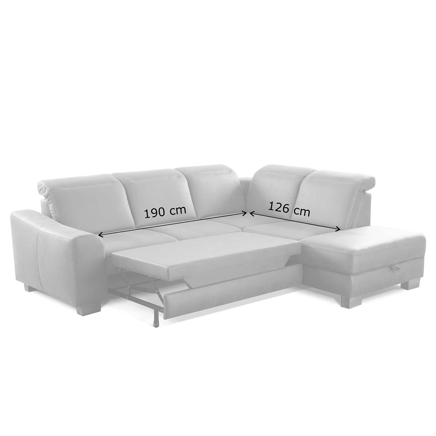 Fredriks Canapé d’angle Kikuu - Microfibre - Microfibre Taeko: Noir - Méridienne longue à droite (vue de face) - Avec fonction couchage 17 Fredriks Canapé d’angle Kikuu - Microfibre - Microfibre Taeko: Noir - Méridienne longue à droite (vue de face) - Avec fonction couchage – Image 15