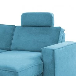 Fredriks Canapé panoramique Ford Point - Tissage à plat - Tissu Palila: Bleu clair - Méridienne longue à gauche (vue de face) - Avec fonction couchage -Meubles de salon Soldes 1000314727 211221 13062101769 DETAILS P000000001000314727